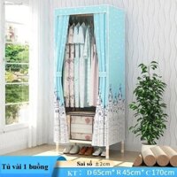 Tủ đựng quần áo Tủ vải khung gỗ bọc nhựa chống ẩm mốc, kệ tủ vải 1 buồng 2 ngăn loại cao cấp bảo hành 12 tháng