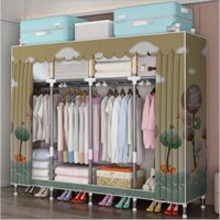 Tủ Đựng Quần Áo Tủ vải khung gỗ 4 buồng loại 1