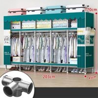 Tủ đựng quần áo vải khung thép Cỡ Lớn 2m Tủ Quần Áo Vải, Tủ Vải Khung Thép Titan Cao Cấp Chốt Kim Loại Tuổi Thọ 8-10 Năm