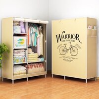 Tủ đựng quần áo vải Tủ quần áo tủ vải khung inox Tủ vải khung thép 3d 3 buồng tủ treo quần áo sinh
