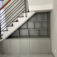 Tủ Gầm Cầu Thang Gỗ Công Nghiệp MDF Màu Xám