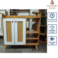 Tủ Giày Cánh Cửa Mây Gỗ MDF Cao Cấp Tiện Lợi
