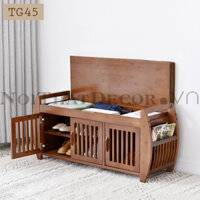 Tủ giày có ghế ngồi đi giày sang trọng tiện ích, đẹp mịn sang trọng TG45