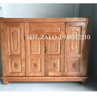 Tủ giày dép 4 cánh gỗ sồi 2 màu (FREESHIP 60 KM )