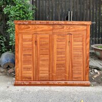 Tủ Giày Dép Gỗ Cẩm Vân 4 Cánh Mở Lá Sách