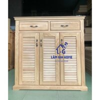 TỦ GIÀY DÉP GỖ SỒI 4 CÁNH KĨ THUẬT TỐT
