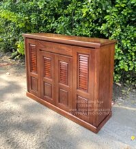 Tủ Giày Dép Gỗ Sồi Nga 4 Cánh - Lau Màu Óc Chó TD 014