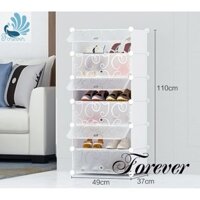 Tủ Giày Dép Nhựa Lắp Ghép 6 Ô  Đa Năng Tiện Lợi (chọn màu theo phân loại) - Bảo hành 1 năm