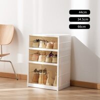 tủ giày gấp gọn để 6 đôi giầy dép,cánh cửa hút nam châm,có bánh xe di chuyển,chất liệu nhựa ABS