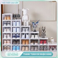 Tủ giày gấp gọn Hộp đựng giày nhựa cứng tủ giày có nhiều lớp nhựa cứng trong suốt nhựa ABS cao cấp