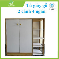 Tủ giày gỗ 2 cánh ,4 ngăn ngoài, giá rẻ