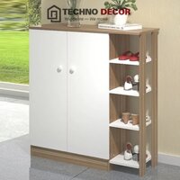 Tủ Giày Gỗ 2 Cánh Kệ Đựng Giày Dép Giá Rẻ Dễ Dàng Tháo Lắp Chống Mối Mọt TechnoDecor TG0012