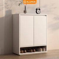 Tủ giày gỗ 2 cánh mở màu full trắng thương hiệu ILUMIA - GP315