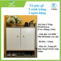 Tủ giày gỗ 2 cánh trắng giá cực tốt