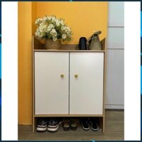 Tủ Giày Gỗ 2 Cánh Trắng, Kệ Để Giày Dép Sang Trọng Chất Liệu Gỗ MDF Tuyển Chọn - 6688 FURNITURE