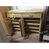 TỦ GIÀY GỖ CAO SU 1M2 X 1M X 33