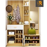 TỦ GIÀY GỖ CÔNG NGHIỆP MDF PHỦ MELAMINE KẾT HỢP TỦ TRANG TRÍ -BTG01 – NỘI THẤT BRAVIA