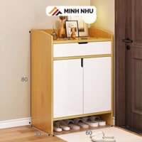 Tủ giày gỗ đa năng Minh Như tủ giầy nhiều ngăn, tủ đựng đồ thông minh tiện lợi chất liệu gỗ MDF cao cấp - D31