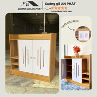 Tủ Giày Gỗ Nâu Cánh Trắng Đa Năng Có Kệ 3 Tầng 2 Cánh Thông Minh, Sắp Xếp Giày Dép Gọn Gàng Thiết Kế Hiện Đại