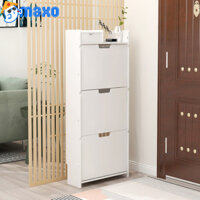 Tủ Giầy Gỗ Nhựa Cao Cấp 3 Tầng 1 Ngăn Chứa 6 Đến 9 Đôi Giày Dép, Kệ Tủ Đựng Giày Lắp Ghép Cánh Trơn MaXo's