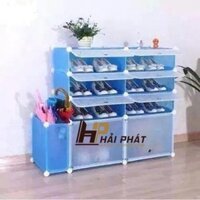 Tủ giầy nhựa ghép đa năng 8 ô 2 cột và 1 kệ để ô, có ô để boot, để được 16 đôi giầy