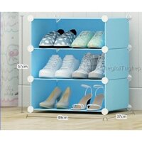 TỦ GIÀY NHỰA LẮP GHÉP THÔNG MINH 3Ô KHÔNG CÁNH CỬA ( 3 MÀU)