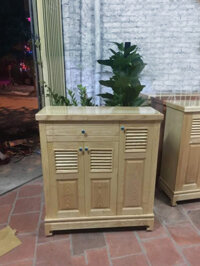 Tủ giày thanh lý 3 cánh gỗ sồi  – PQ 10