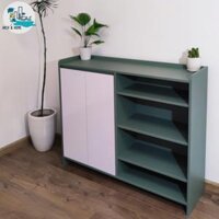 Tủ Giày Thông Minh ARCH &amp; HOME Gỗ MDF Phủ Melamine Tủ Giày Đa Năng Thiết Kế Hiện Đại D120xR35xC100cm SC01 - Xanh lá