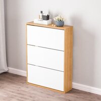 Tủ giày thông minh kệ giày dép cánh lật khung gỗ MDF 3 tầng decor hiện đại phòng khách- GP20