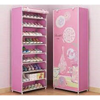 Tủ giày tủ vải đựng giày dép họa tiết 3D sang trọng khung inox LOẠI 1 CHẮC CHẮN kệ giày