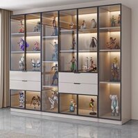 Tủ gỗ cánh kính trưng bày mô hình Lego, đồ chơi TK112