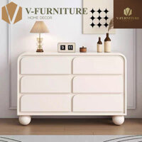 Tủ gỗ decor, tủ trang trí phòng khách phòng ngủ, tủ đựng đồ nhiều ngăn AVA chân bi gỗ tròn sang trọng, tiện lợi TG-07