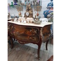 Tủ gỗ giả cổ nhiều ngăn, mặt bàn đá