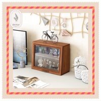 Tủ Gỗ Mini Để Bàn Đựng Mỹ Phẩm Cốc Chén Đồ Decor Kiểu Cánh Ngược Vintage Retro SS06