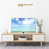 Tủ Gỗ Phòng Khách Có Chân Để Sàn, Kệ TiVi Có 2 Ngăn Tủ  Phong Cách Hiện Đại Chất Liệu MDF Cao Cấp