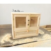 Tủ Gỗ Thông Mini Để Bàn Retro, Vintage, Đựng Mỹ Phẩm Đồ Decor, làm quà tặng