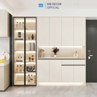 Tủ Gỗ Trưng Bày Cánh Kính Phối Đèn LED Đa Năng TCK45 Thương Hiệu SIB Decor