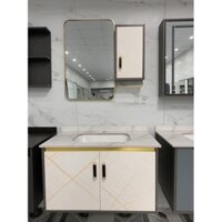 Tủ gương lavabo phòng tắm sang trọng gỗ Plywood chống nước