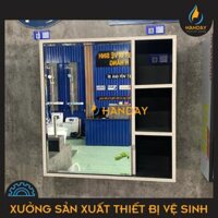 Tủ Gương Phòng Tắm Chất Liệu Nhựa PVC Chống Nước Tuyệt Đối , Màu Xám Đen - HD TG60X
