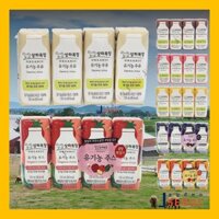 |Từ HÀN QUỐC| Sữa UHT tiệt trùng hữu cơ SangHa Farm (125ml x 4) / Sữa ca cao chuối dâu / Nước ép