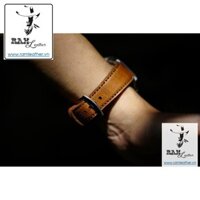 (Tự hào hàng Việt) DÂY ĐỒNG HỒ DA BÊ THẬT MÀU NÂU SỮA - CASIO A159 -CHÍNH HÃNG RAM LEATHER