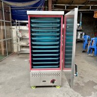 Tủ hấp cơm 12 khay chạy bằng ga, khay inox