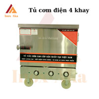 Tủ hấp đa năng, tủ nấu cơm 4 khay dùng điện không hẹn giờ và có hẹn giờ -  Tủ cơm công nghiệp Inox Aka