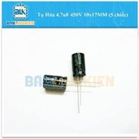 Tụ Hóa 4.7uF 450V 10x17MM (5 chiếc)                                               Yêu thích