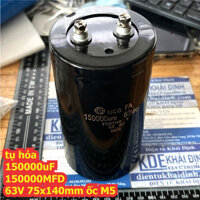 Tụ hóa tụ phân cực, tụ sừng chân ốc M5 150000uF 150000MFD 63V 75x140mm kde6171