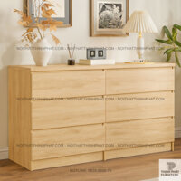 Tủ Hộc Kéo 6 Ngăn Gỗ Công Nghiệp MDF Màu Gỗ Sồi Tự Nhiên, Đựng Đồ Cá Nhân, Mỹ Phẩm, Tài Liệu TNK02
