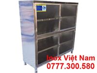 Tủ Inox 4 Tầng 2 Cánh Cửa Kính TUI-07