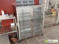 Tủ inox đựng bát đĩa 3 tầng 70x40