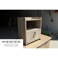 Tủ kệ đầu giường gỗ cao su mới màu vàng free ship hcm