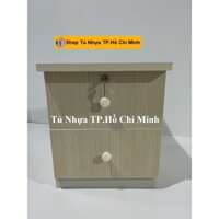 Tủ, Kệ Đầu Giường Nhựa Đài Loan Cao 48cm Ngang 42cm Màu Gỗ Sồi K033
